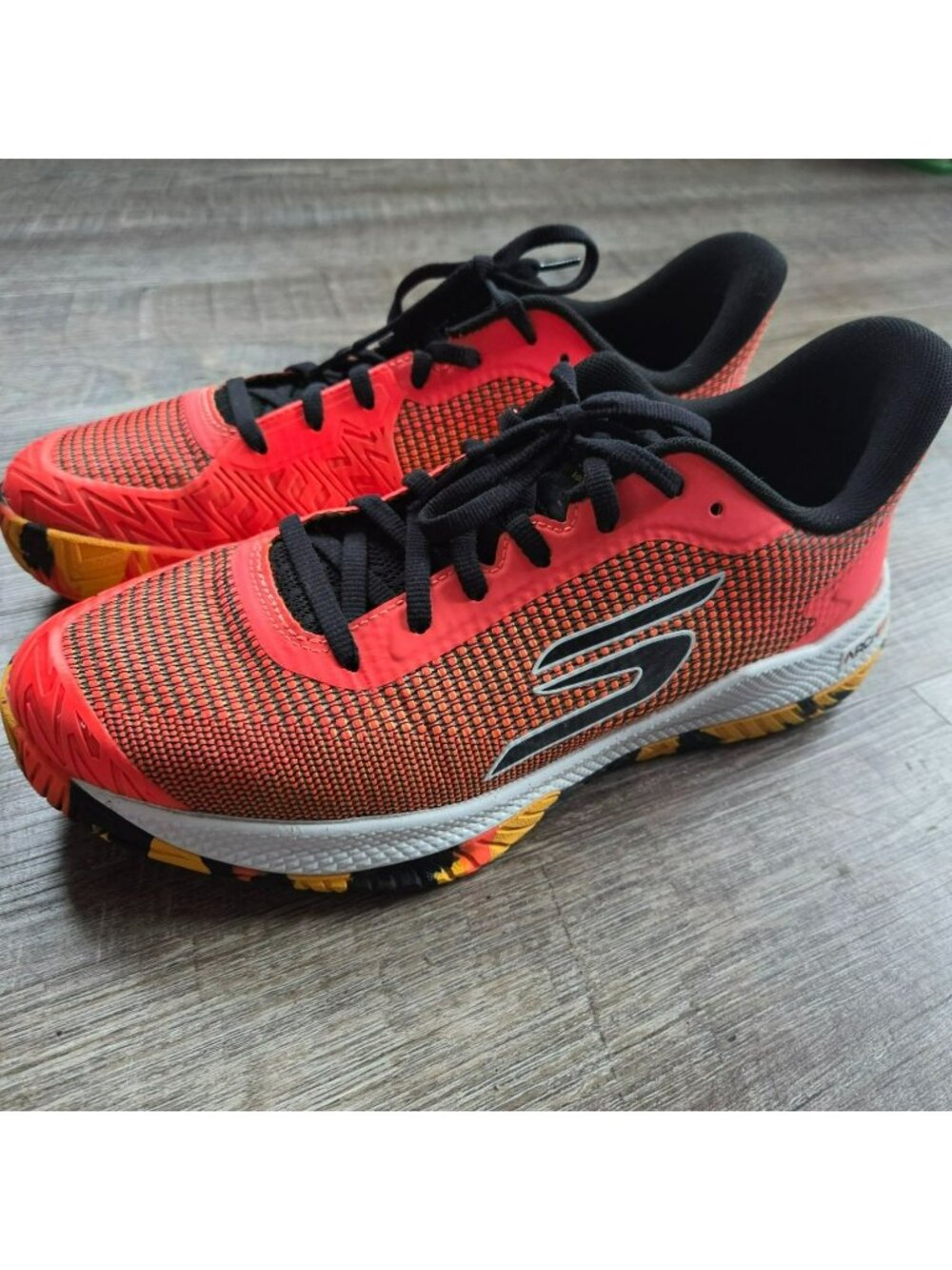 Men's Sketchers Viper Court Pro 2.0 Pickleball Sneakers/Shoes Size 9.5 Orange/Bl